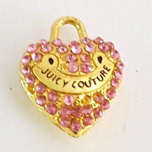Juicy Couture Pink Pave Stone Heart Charm  **MISSING 2 STONES**AS IS